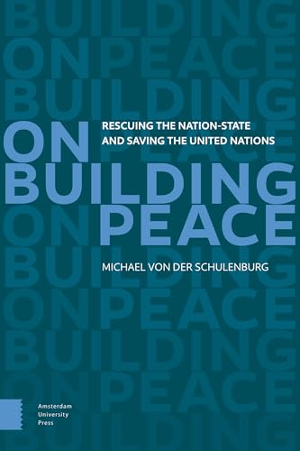 Book cover with teal background and repeated text: "On Building Peace.