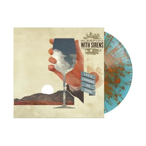 Sleeping With Sirens" vinyl record with blue and orange splatter design.