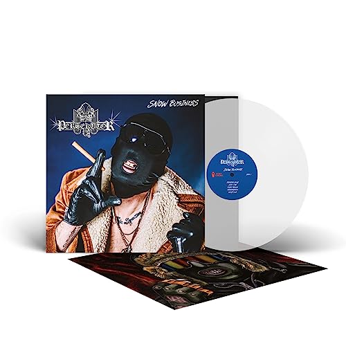 Vinyl record "Snow Business" by Persekutor, featuring a masked figure.