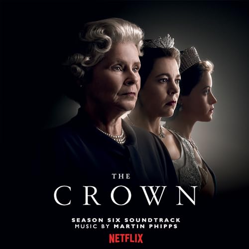 The Crown Season 6 soundtrack vinyl cover featuring three women in profile.