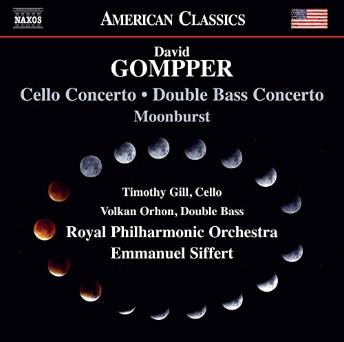 CD cover for David Gompper’s concertos featuring lunar phases imagery.
