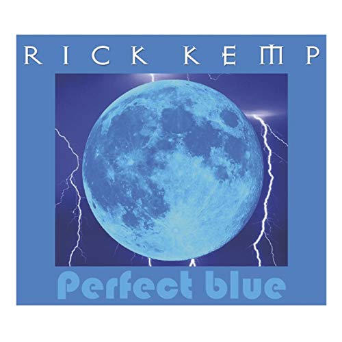 CD cover: blue moon with lightning, text “Rick Kemp - Perfect Blue”.