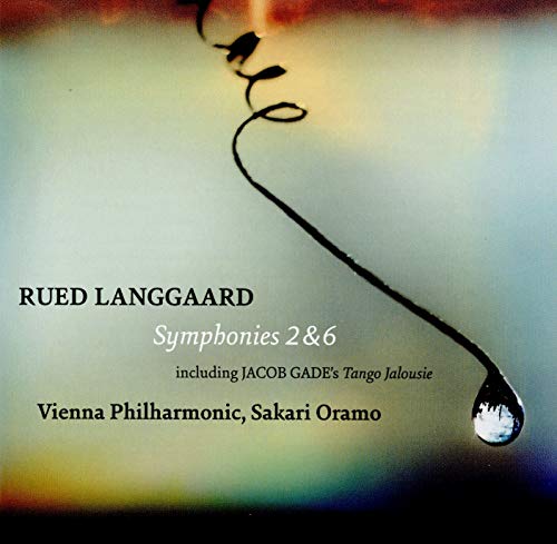 CD cover for Rued Langgaard symphonies with abstract black swirl design.