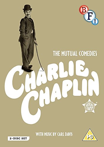 Charlie Chaplin DVD cover featuring a vintage photo of Chaplin in his iconic attire.