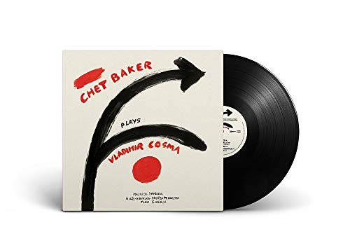 Chet Baker vinyl record with red and black abstract cover art.