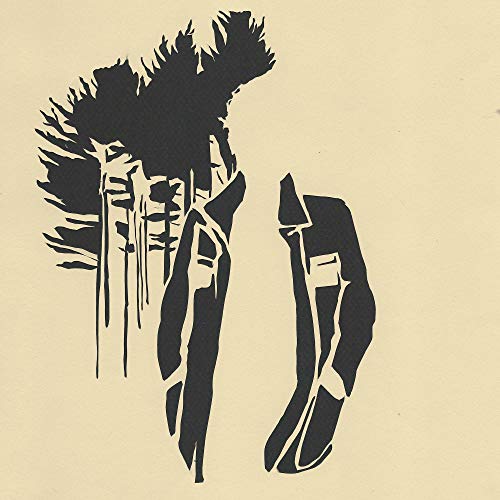 Black and white abstract portrait of a person in a suit.
