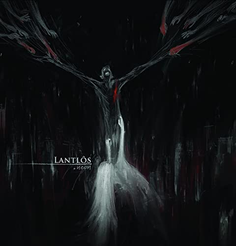 Dark, abstract album cover featuring a figure with outstretched arms.