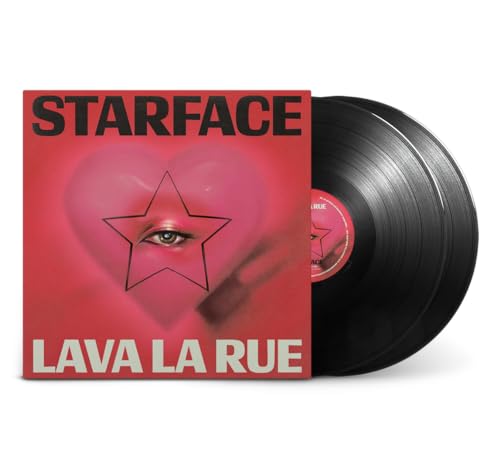Lava La Rue's "STARFACE" vinyl record with red cover and eye design.