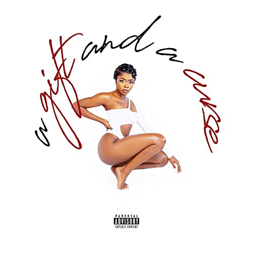 Album cover for Tink’s “A Gift and a Curse” featuring a crouching woman.