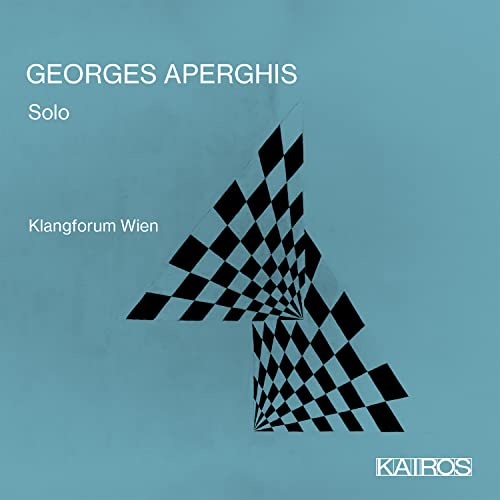 CD cover for Georges Aperghis’ “Solo” featuring a checkered, abstract design.