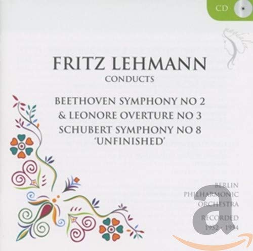 CD cover for Fritz Lehmann conducting Beethoven and Schubert symphonies.