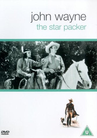 Black and white DVD cover featuring John Wayne on horseback with another rider.