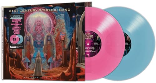 Vinyl record set: "21st Century Schizoid Band - Live In Japan" with pink and blue records.