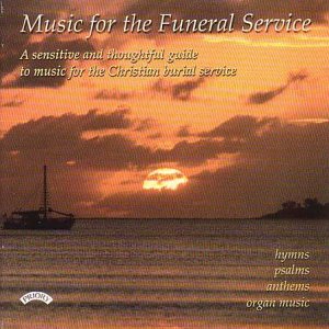 CD cover: sunset over water, text reads "Music for the Funeral Service".