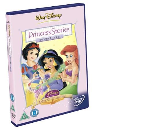 DVD cover for "Disney Princess Stories - Vol. 2" featuring Snow White, Jasmine, and Ariel.