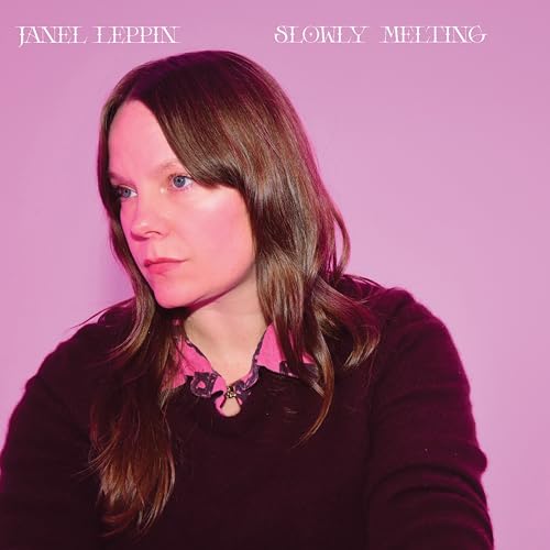 Album cover for Janel Leppin’s “Slowly Melting” featuring a portrait of the artist.