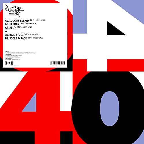 Vinyl record cover for Channel Zero - 40, with bold geometric design.