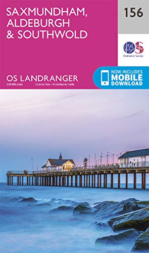 Saxmundham, Aldeburgh & Southwold Map | Harleston & Framlingham | Ordnance Survey | OS Landranger Map 156 | England | Walks | Cycling | Days Out | Maps | Adventure: OS Landranger Map Sheet 156