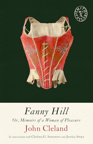 Green cover with a red corset and book title "Fanny Hill".