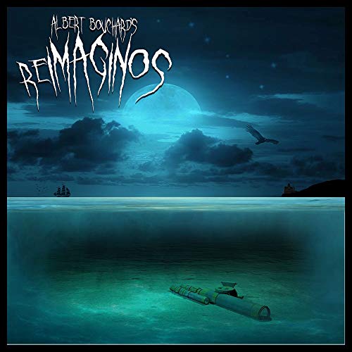 Album cover for Albert Bouchard’s “Re Imaginos” with a moonlit seascape.