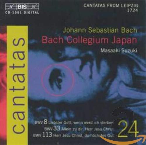 CD cover for Bach Collegium Japan’s “Cantatas, Vol. 24” with abstract art.