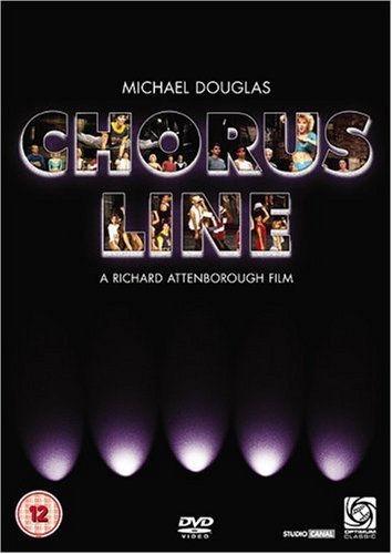 Chorus Line" DVD cover with dancers and stage lighting, rated 12.