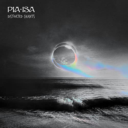 CD cover for Pia Isa’s “Distorted Chants” featuring a stormy seascape and halo.