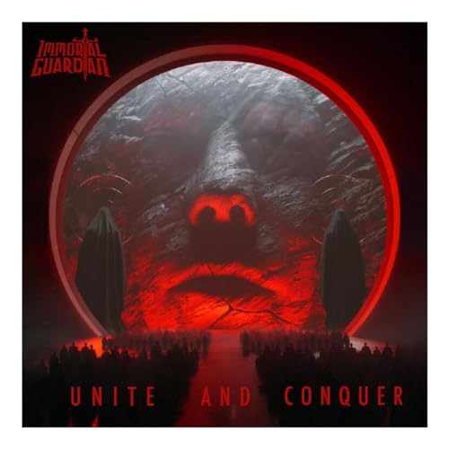 CD cover: dark, dramatic landscape with figures and red circular frame.
