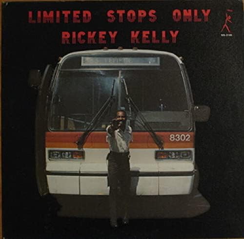 Vinyl album cover: Rickey Kelly, a man with a bus, dark background.