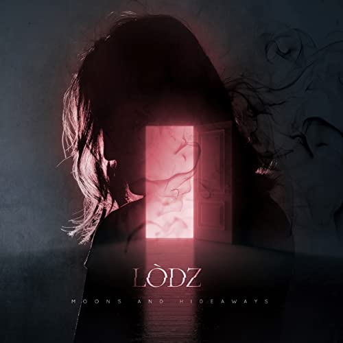 Dark album cover featuring a person’s face and a glowing doorway.