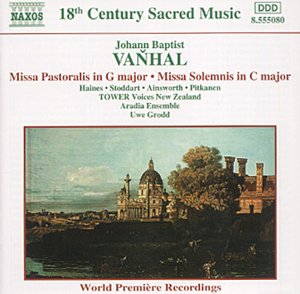 CD cover for Vanhal’s Missa Pastoralis, featuring a baroque building.