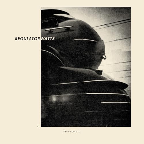 Black and white photo of industrial machinery, album cover art.
