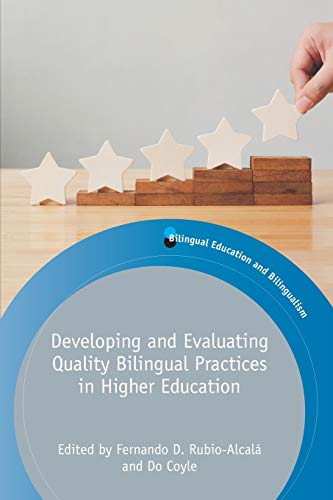 Book cover with stars and blocks, titled “Developing and Evaluating Quality Bilingual Practices.”
