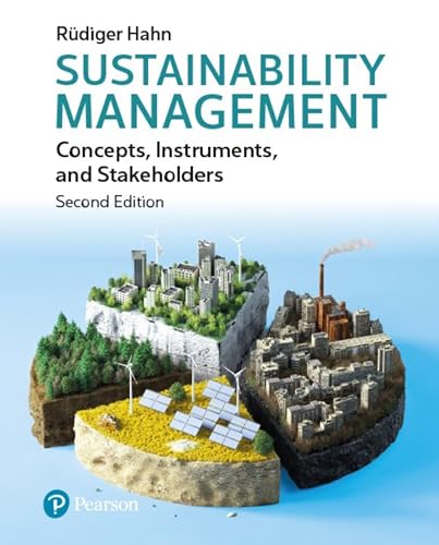 Book cover: “Sustainability Management” with cityscapes and renewable energy imagery.