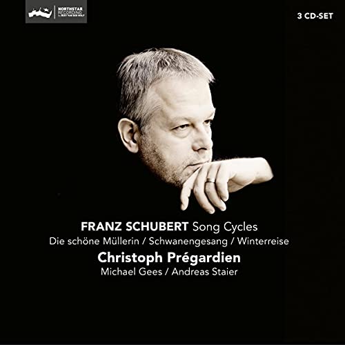 CD cover featuring portrait of Christoph Prégardien, Schubert song cycles.