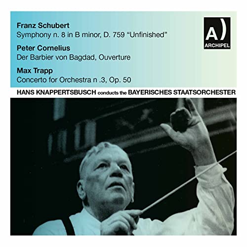 CD cover featuring a conductor with orchestra, text listing composers.