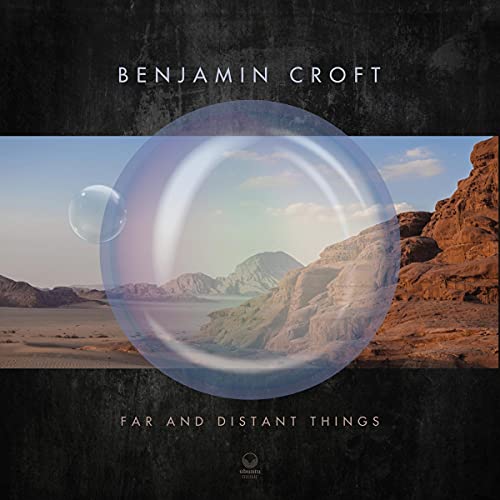 CD cover for "Far and Distant Things" featuring desert landscape and orb.