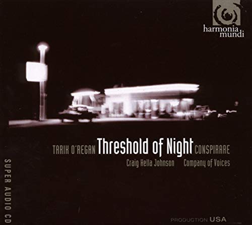 CD cover for "Threshold of Night" by Tarik O'Regan, showing a diner at night.