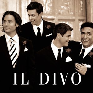 Four men in suits, the band Il Divo, with text overlay.