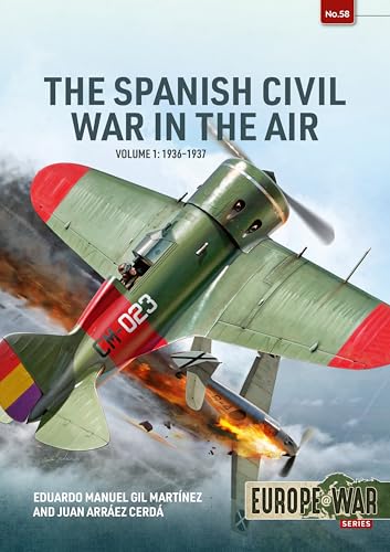 Book cover: Spanish Civil War aircraft, red and green, in flight.