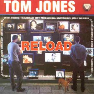 Tom Jones "Reload" CD cover with televisions displaying various artists.