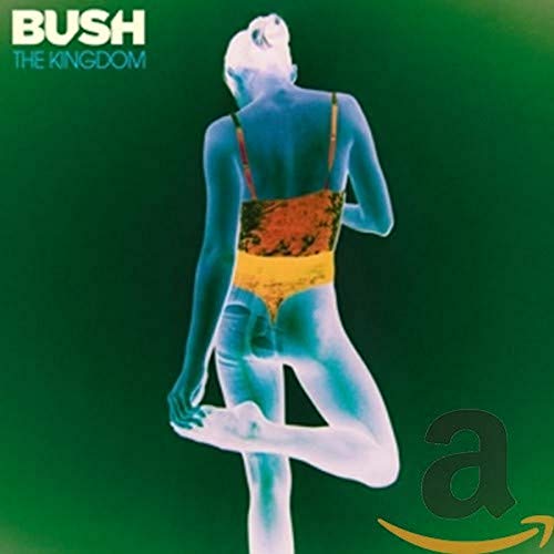 Bush album cover: woman in swimsuit, viewed from behind, green background.
