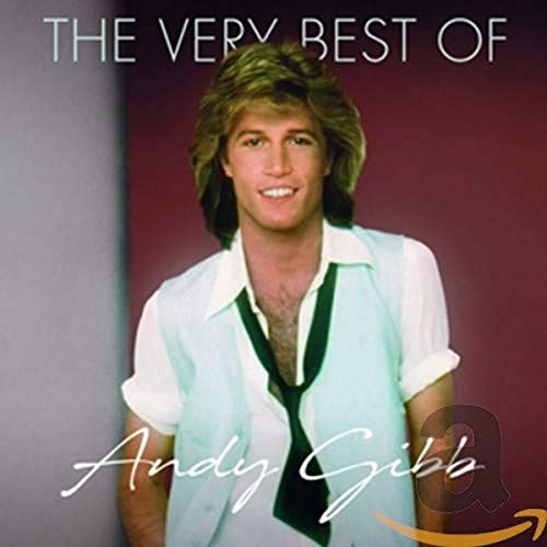 CD cover featuring portrait of singer Andy Gibb with signature.