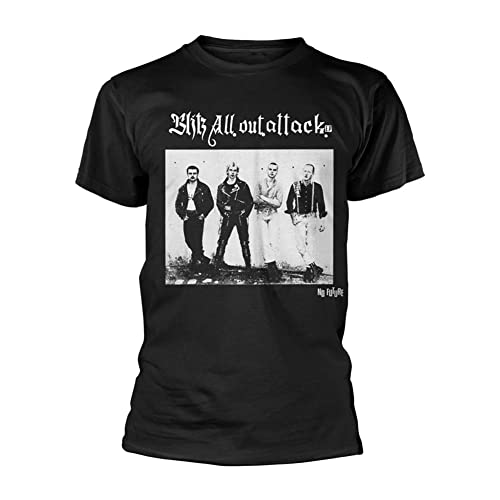 Blitz T Shirt All Out Attack No Future Band Logo Official Mens Black XL