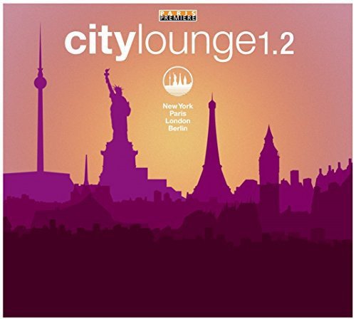CD cover with silhouettes of city skylines: New York, Paris, Berlin.