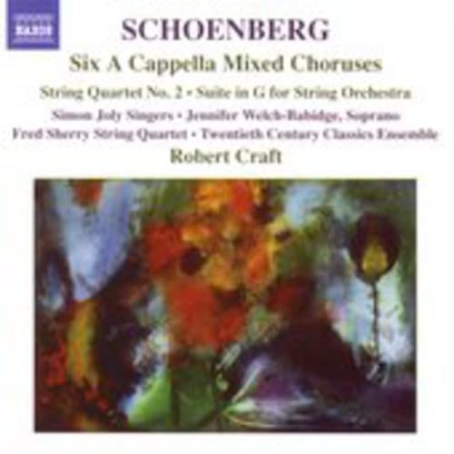 CD cover for Schoenberg’s “Six A Cappella Mixed Choruses” with floral painting.