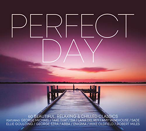 CD cover: "Perfect Day" compilation with a sunset over a wooden pier.