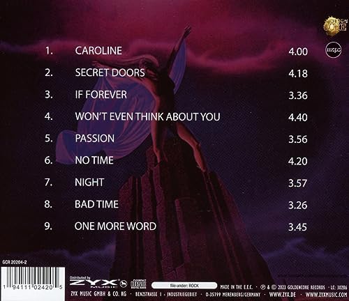 CD back cover for Robin Trower’s "Passion" with tracklist and artwork.