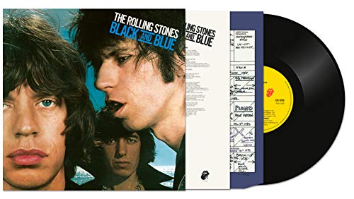 The Rolling Stones “Black and Blue” vinyl record with album cover and insert.