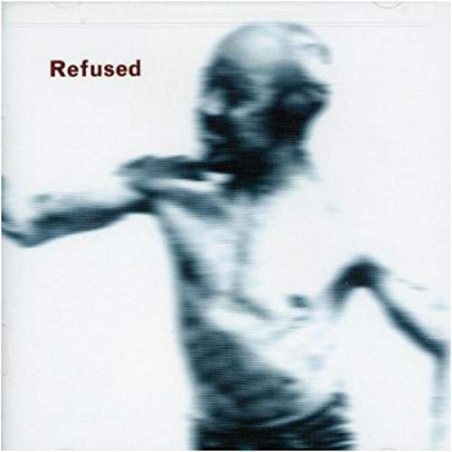 Blurry album cover for Refused, featuring a distorted figure in motion.